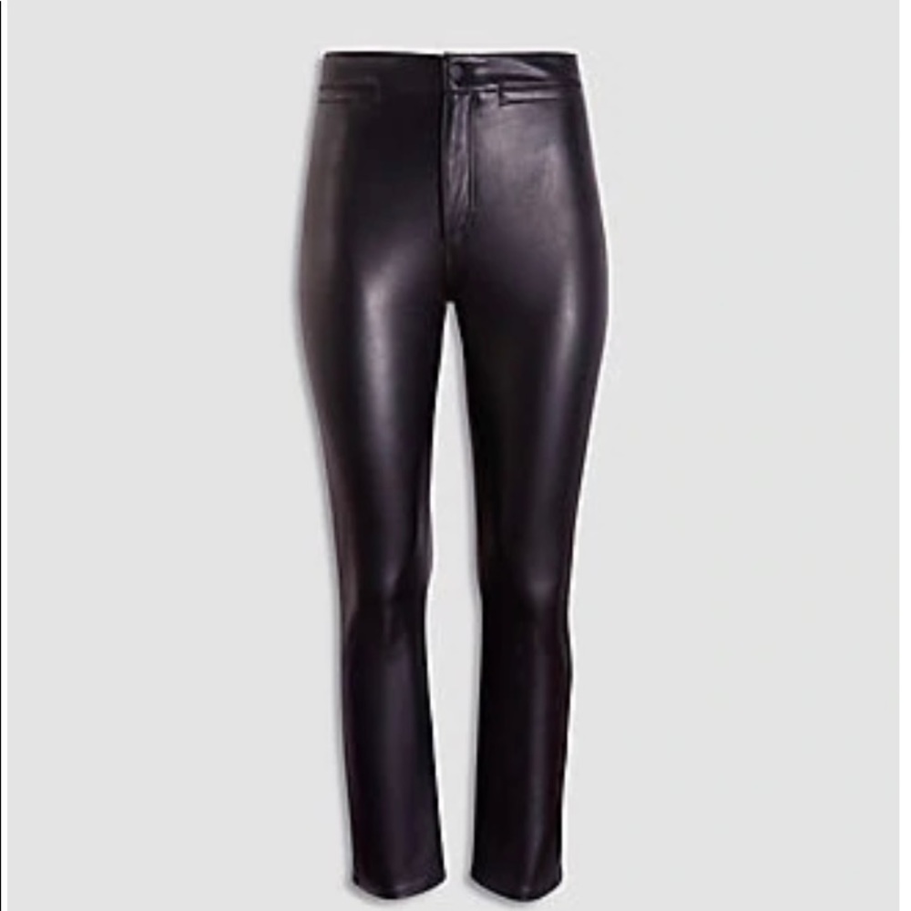 Ann Taylor faux leather high waist kick crop jean